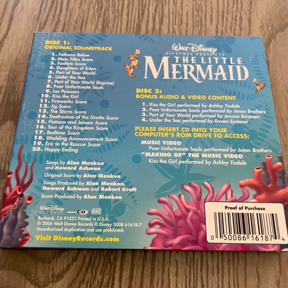 Walt Disney The Little Mermaid Soundtrack 2-Disk Special Edition - Picture 8 of 9